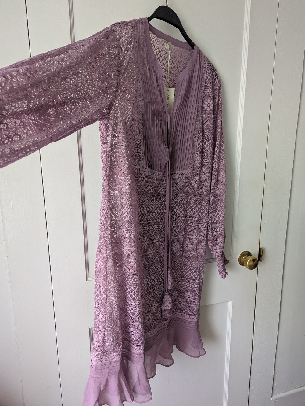 Sundance Maxine Lace Dress In Purple Large New Boho Prairie Romantic Festival - Picture 4 of 11